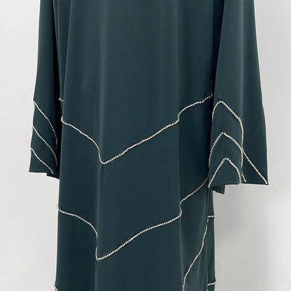 Dubai 2024 Luxury Opened Kimono Abaya Long Loose Dress Prayer Garment for Women - Elegant Party Kaftan, Modest Islamic Fashion, Spring Summer Wear, Sizes S-XXL
