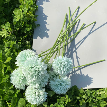 "Silk Chrysanthemum Ball Bouquet 29cm Artificial Flowers for Weddings, Home, Party Decor - Elegant Indoor Arrangement"