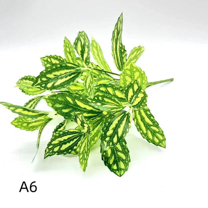 Artificial Tortoiseshell Leaf Dieffenbachia, Silk Fake Plant for Living Room Decor, Small Fairy Taro Design, Indoor & Outdoor Decoration, Plastic & Silk Material