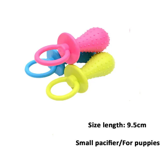 rubber pacifier ring chew toy for small dogs | durable bite-resistant | promotes dental health | puppy training aid | random colourful selection