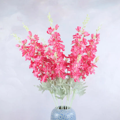 Silk Delphinium Artificial Flower Bouquet for Home Wedding Hotel Decoration - Elegant Indoor Floral Arrangement for Anniversary, Baby Shower, Housewarming, Birthday Celebrations