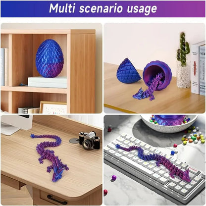 3D Printed Dragon Egg Gift Set Crystal Collectible Statue Home Decor