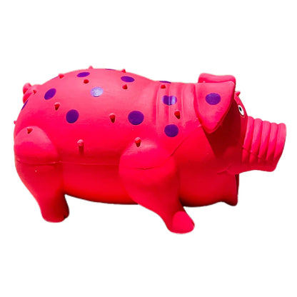 Latex Pig Dog Toy with Squeaker, Durable Chew for Medium to Large Dogs, Bite Resistant, Teeth Cleaning, Indoor/Outdoor Play, Engaging and Fun for Active Pets
