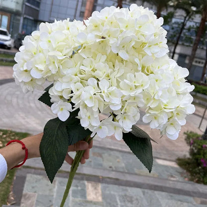 Silk Hydrangea Bouquet, 5 Heads Artificial Flowers for Home Decor, Wedding, Party, Indoor Decoration, Perfect for Anniversary, Birthday, Baby Shower, Bridal Shower