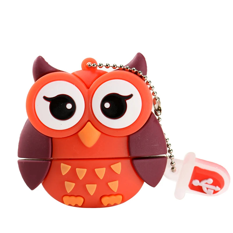 cartoon animal usb flash drive - 64gb 32gb 16gb 8gb storage options, cute penguin cat owl designs, waterproof, shockproof, usb 2.0 memory stick for kids and creative gifts
