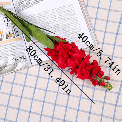 Artificial Hyacinth Flowers Violet Silk Green Leaves for Wedding Anniversary Party Decor Indoor Home Decoration