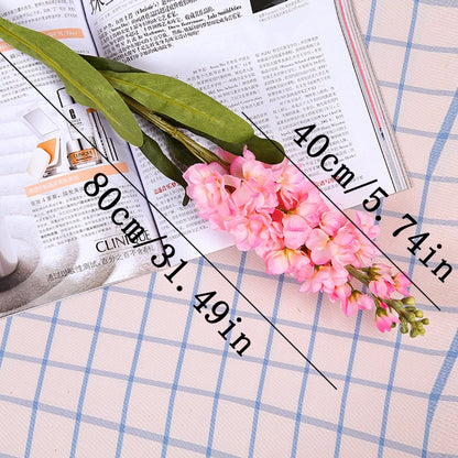 Artificial Hyacinth Flowers Violet Silk Green Leaves for Wedding Anniversary Party Decor Indoor Home Decoration