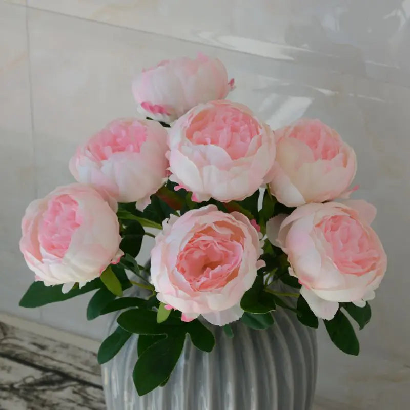 silk artificial peony bouquet, 7-head flower branch, 45 cm, pink blue red white, home decor, wedding & anniversary decoration, indoor use, party & office display