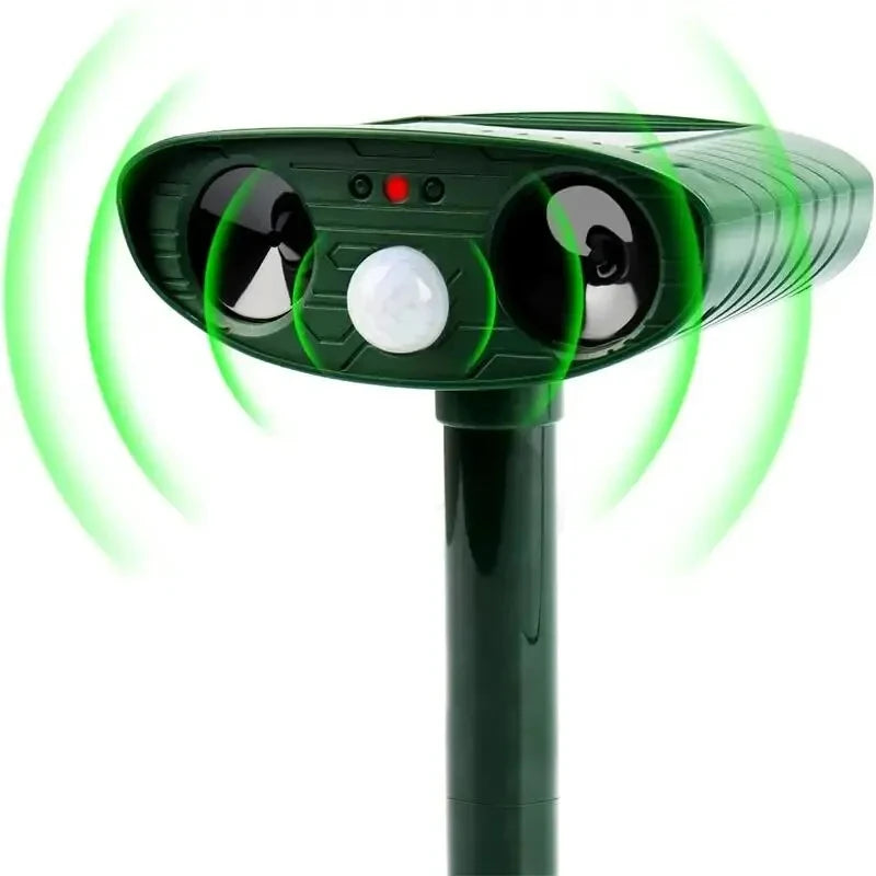 b0dwspfzt4 1pc ultrasound  repellant cat dog repellant solar powered rechargeable garden waterproof creature deterrent for farm yard