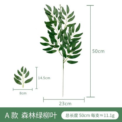 Artificial Eucalyptus Leaf Branch, Plastic Decorative Plant for Bridal Shower, Desktop or Outdoor Use, Cloth Texture, Perfect for Exhibitions and Home Decor