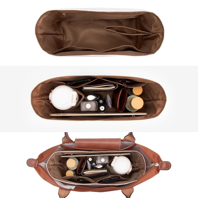 wuta dupont paper bag organizer for longchamp tote insert handbag liner storage shaper for s m l ultra light purse inner bag