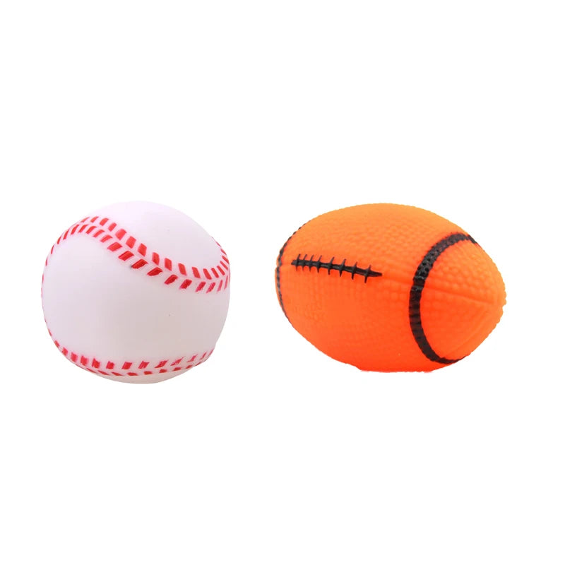 squeaky rubber dog ball toy, durable 6cm chew toy for puppies & small dogs, interactive plastic fetch ball, ideal for training & reducing pet boredom