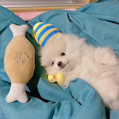 Small Dog Puppy Chew Toy | Fleece Squeaky Animal Design | Bite-Resistant and Safe | Interactive Play and Training | Durable Soft Texture | Ultimate Pet Entertainment