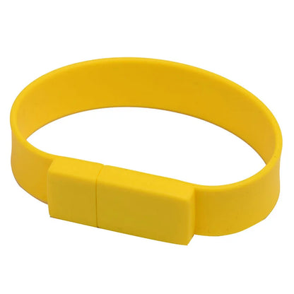 USB Flash Drive Bracelet 64GB Wristband Memory Stick, Creative Waterproof Silicone Pen Drive for Data Storage and Transfer, Black