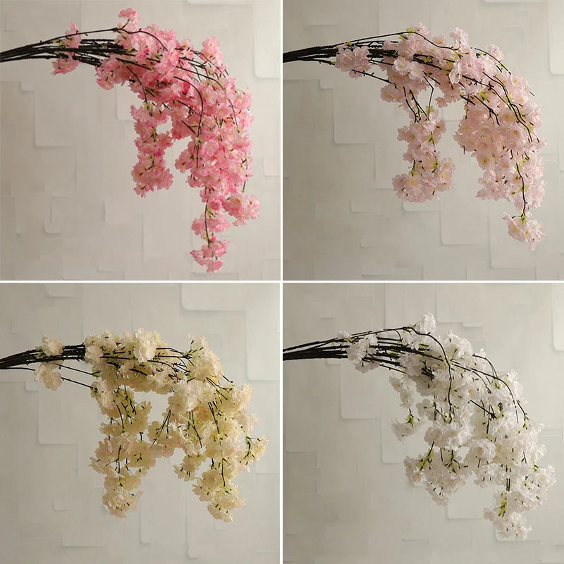 artificial cherry blossom branch, 80cm, silk cloth flowers for weddings, birthdays, parties, home and office decoration, indoor flower arrangement accessory