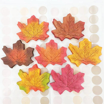 Pack of 50 or 100 Silk Artificial Maple Leaves for Seasonal Decor, Weddings, Christmas, Halloween, and DIY Crafts, Ideal for Indoor and Outdoor Home Decoration