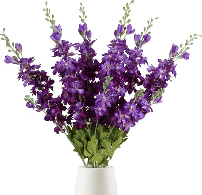 Artificial Flowers Blue Delphinium Long Stem Larkspur for Wedding Centrepieces Arrangements, Silk Flower Branch for Vase, Home Decor, Party Decorations