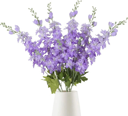 Artificial Flowers Blue Delphinium Long Stem Larkspur for Wedding Centrepieces Arrangements, Silk Flower Branch for Vase, Home Decor, Party Decorations