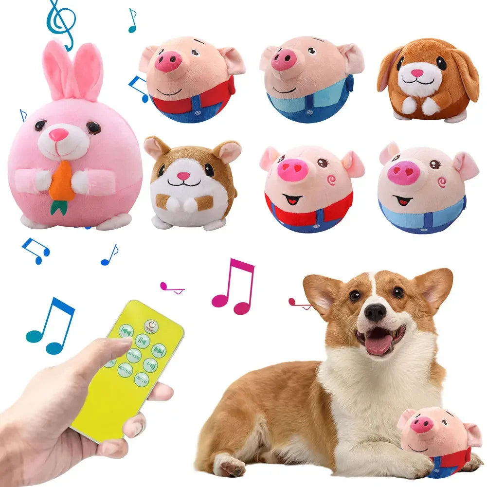 b0d62rpsds 8.93 electronic pet dog toy ball pet bouncing jump ball music vibration bite puppy ball interactive dog chewing moving plush doll toy