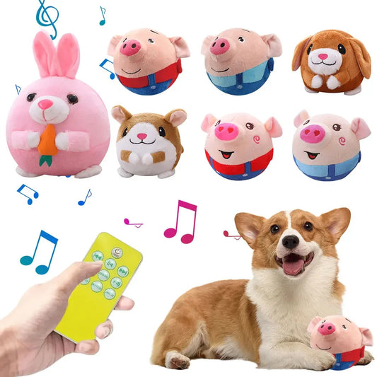B0D62RPSDS 8.93 Electronic Pet Dog Toy Ball Pet Bouncing Jump Ball Music Vibration Bite Puppy Ball Interactive Dog Chewing Moving Plush Doll Toy