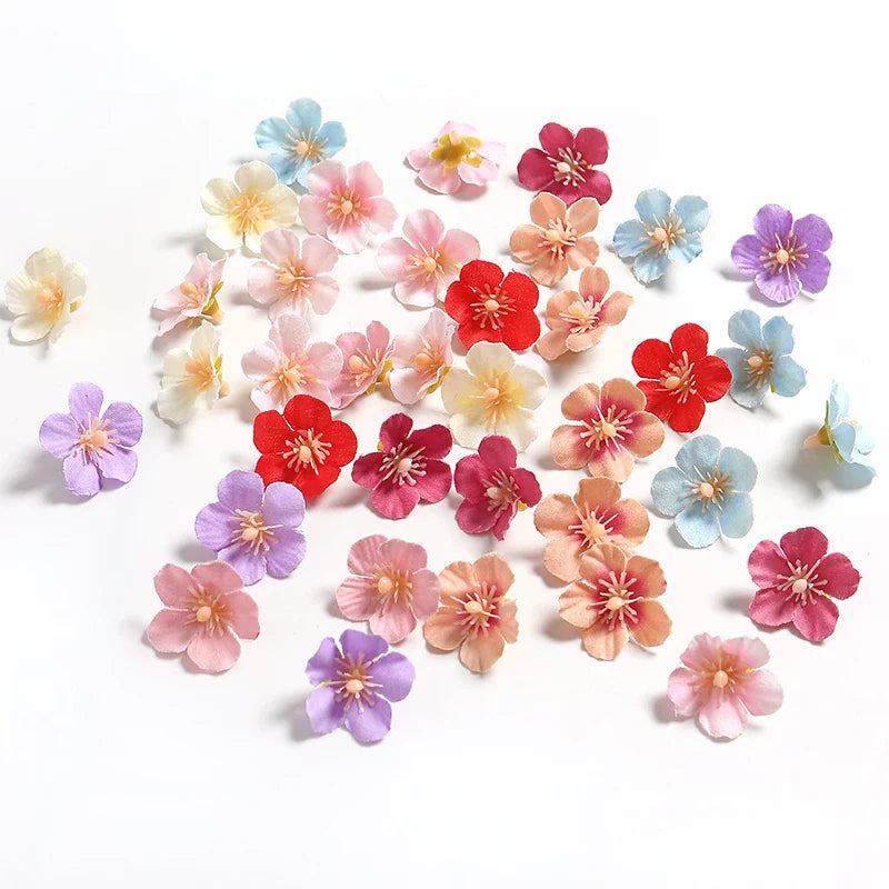 50pcs 2.5cm mini daisy artificial flowers silk fake flowers heads for home wedding diy wreath scrapbook bride decor accessories