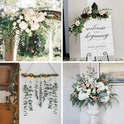 Artificial Flower Bouquet Set, Oval Eucalyptus Leaves, Perfect for Weddings, Home Decor and Party Decorations, Indoor Plastic Greenery Accent, 10/15pcs