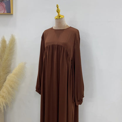 Modest Loose Muslim Dress Abaya Eid Ramadan Elegant With Pocket for Women, Comfortable Fit, Stylish Design, Perfect for Prayer and Daily Wear, Various Colors Available