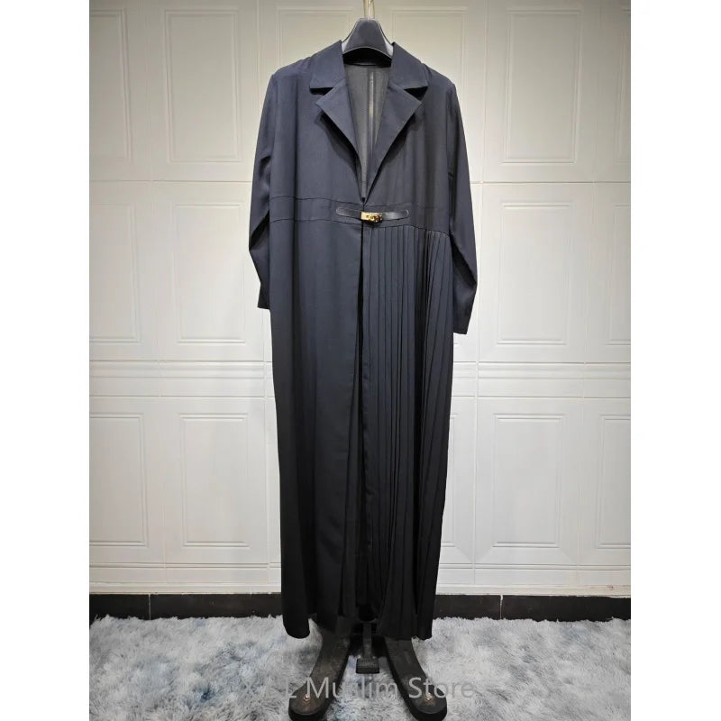 abaya dubai luxury elegant arabian kaftan coat black white cardigan for women - stylish modest wear for formal & casual occasions in high-quality ice silk