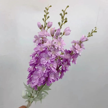 Silk Delphinium Artificial Flower Bouquet for Home Wedding Hotel Decoration - Elegant Indoor Floral Arrangement for Anniversary, Baby Shower, Housewarming, Birthday Celebrations