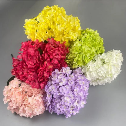 Silk Hydrangea Bouquet, 5 Heads Artificial Flowers for Home Decor, Wedding, Party, Indoor Decoration, Perfect for Anniversary, Birthday, Baby Shower, Bridal Shower