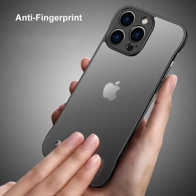 ultra thin frameless matte hard pc phone case with ring for iphone 14/15/16 plus, pro, max – shockproof & scratch resistant