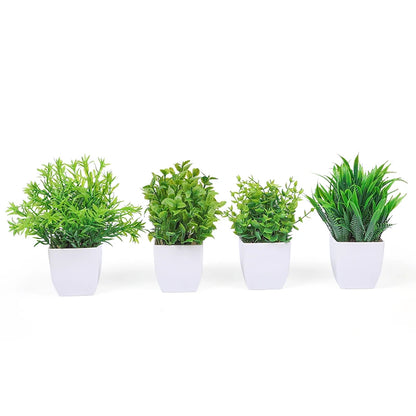 Artificial Eucalyptus Bonsai Plant, Green Decorative Mini Potted Tree, Indoor Home Décor, Garden, Bedroom, Office Display, Plastic Fake Plant for Tabletop Arrangement