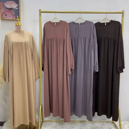 Modest Loose Muslim Dress Abaya Eid Ramadan Elegant With Pocket for Women, Comfortable Fit, Stylish Design, Perfect for Prayer and Daily Wear, Various Colors Available