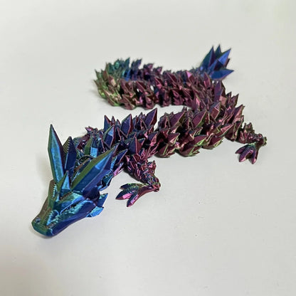 3D Printed Antistress Dragon Fidget Toy Rotatable Articulated 30cm Colors