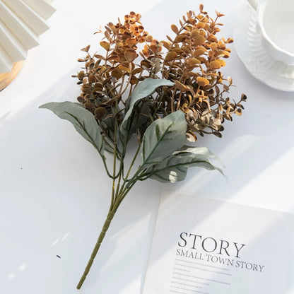 Artificial Rose Bouquet Plastic Eucalyptus for Weddings Home Decor Wreaths Crafts Vases Party Accessories Indoor Decoration