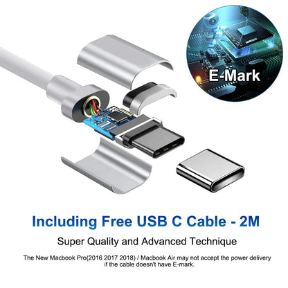 140W USB C Charger with 2M Cable – Fast USB-C Power Adapter for MacBook Pro, iPhone 15, iPad Pro, Galaxy S24, Steam Deck, Laptops & Tablets – PD 3.1 Fast Charging Plug