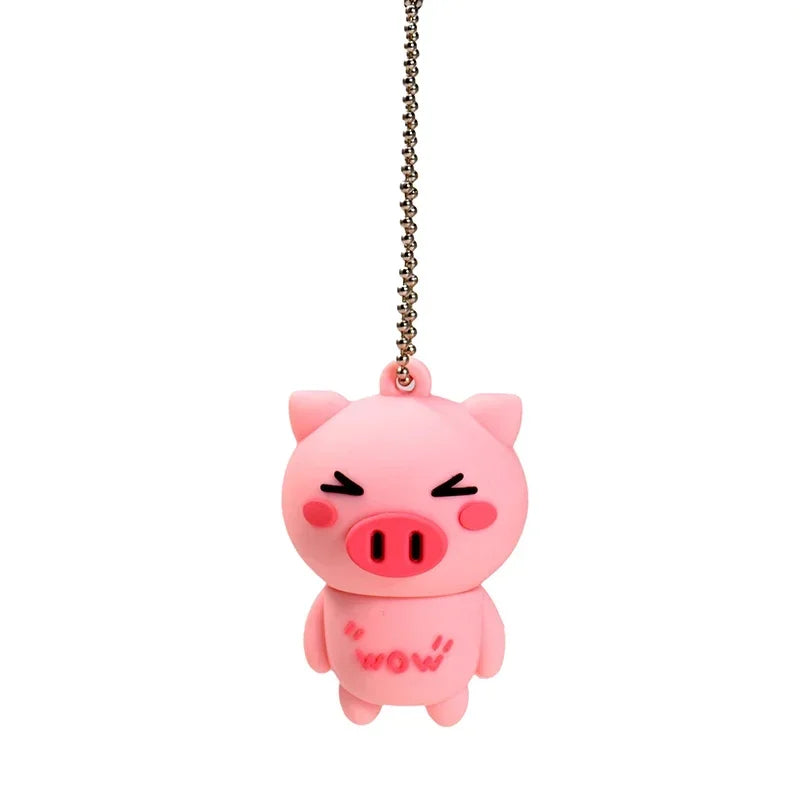 cute pink pig usb flash drive, silicone usb 2.0 stick, 4gb 8gb 16gb 32gb storage, creative student gift, cartoon memory stick for girls