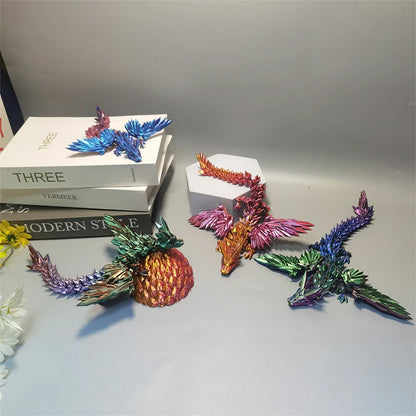 1 PC 3D Printed Dragon Crystal Flying Dragon Wing Movable Ornament 20cm/45cm