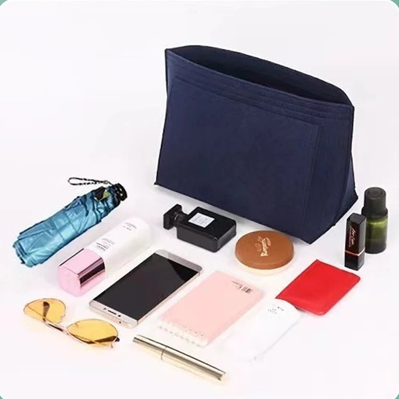 b0c39r3d12 make up organizer felt insert bag for women handbag travel inner purse portable cosmetic bags fit various brand bags