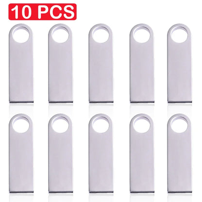 10 PCS LOT Mini Metal USB Flash Drive 128GB Creative Business Gift Memory Stick 64GB Real Capacity Pen Drive 32GB Golden U Disk
