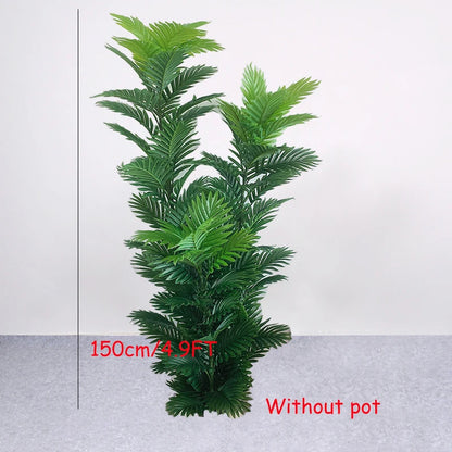150cm Tall Artificial Palm Tree with Real Touch Leaves, Indoor Outdoor Decorative Fake Plant for Home, Office, Garden, Shop, Party, Exhibition, Jungle Theme Decor