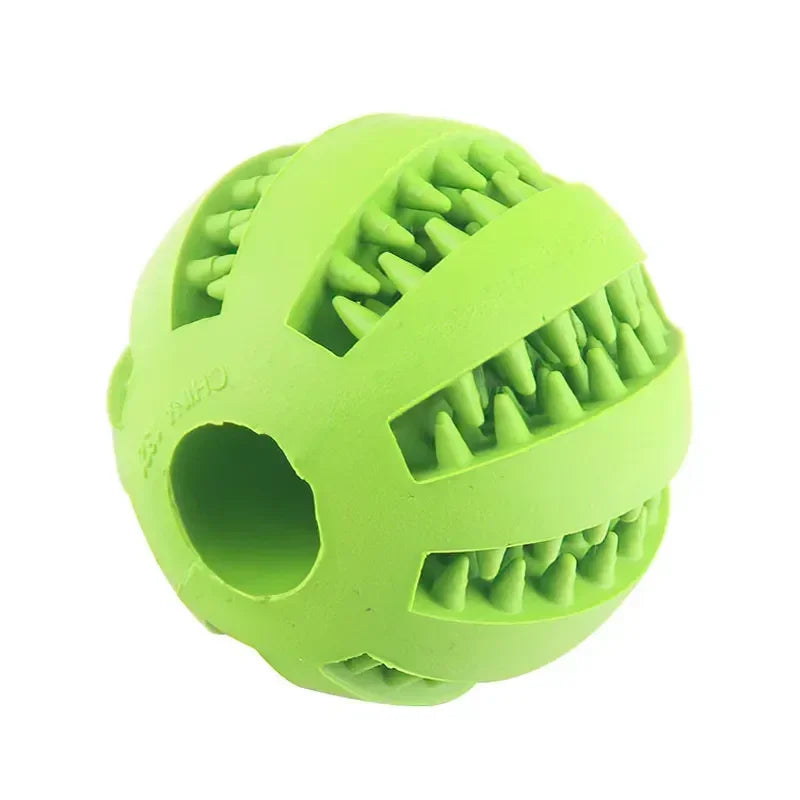 interactive rubber dog toy ball - non-toxic, bite & chew resistant - cleans teeth, dispenses treats - durable training & play accessory for small dogs