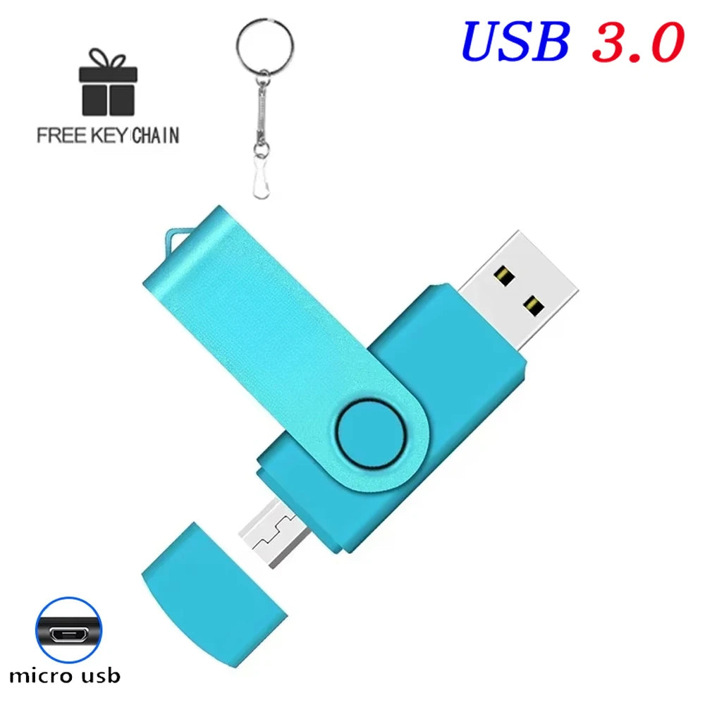 2 in 1 otg pen drive 128gb high speed usb 3.0 flash drive 64gb rotatable memory stick for easy data storage and transfer key chain usb stick 16gb mini u disk