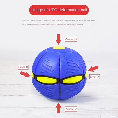 Transforming Flying Saucer Stomp Ball Toy for Kids & Pets, Indoor Outdoor Fun, Stress Relief, Durable Plastic Puzzle Disc, Bright Colours, Easy to Carry and Assemble