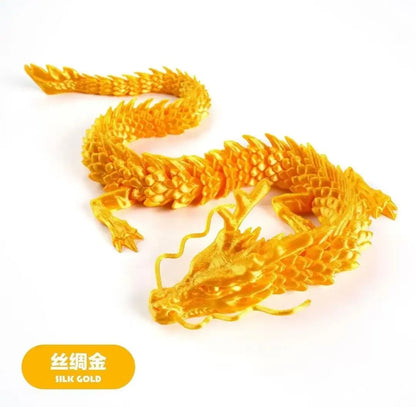 3D Printed Luminous Chinese Loong Flexible Dragon Figurine Home Decoration Gifts