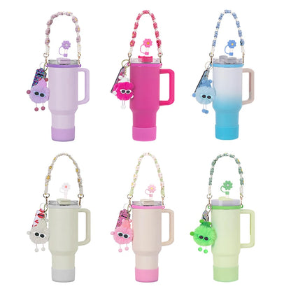 White 1 6PCS Use For Stanley Cup Tumbler Accessories 40oz 30oz,Compatible With Stanley Cup Tumbler Water Bottle Handle Sling Strap
