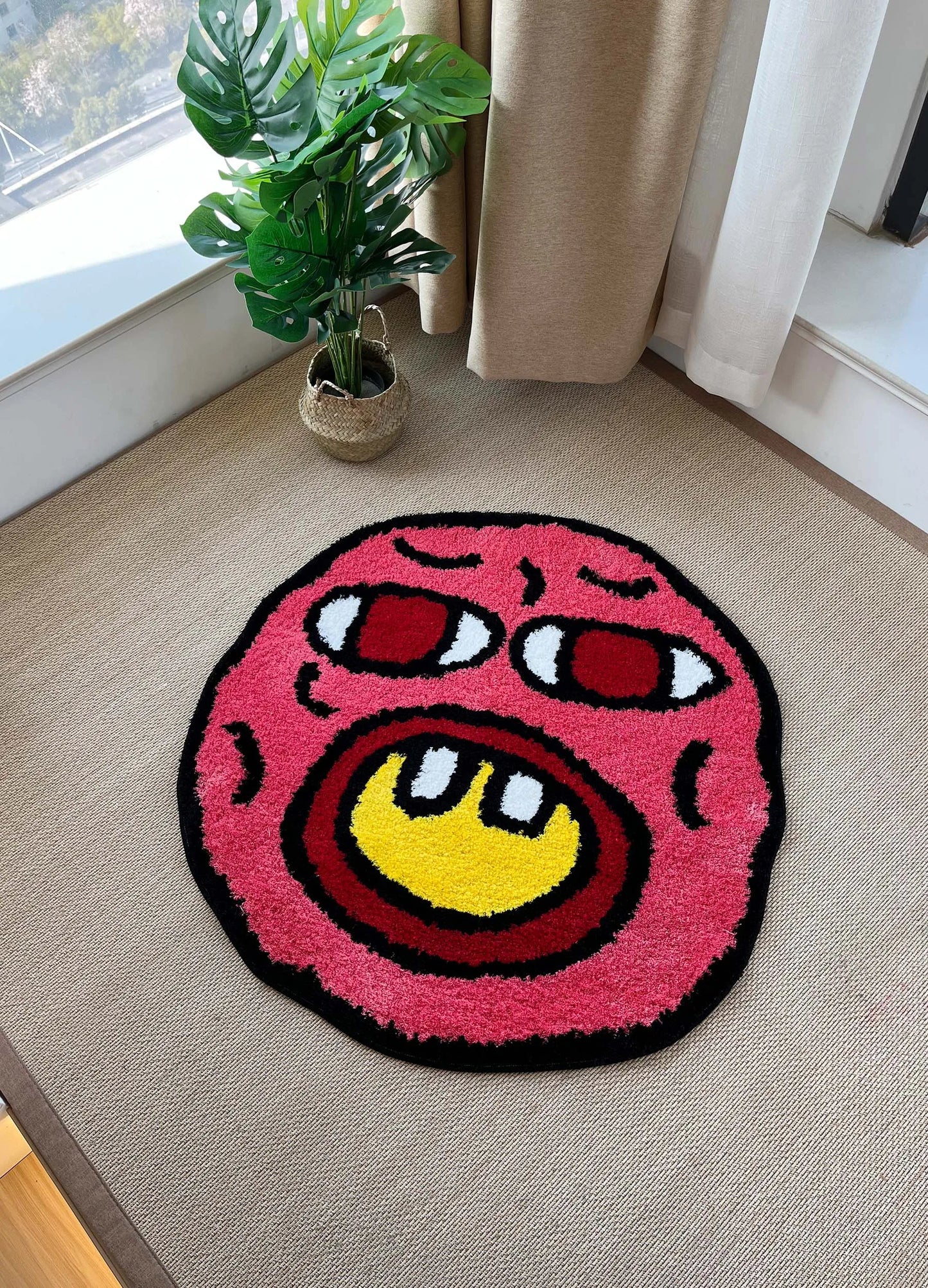 b0c4x34p2k lakea cherry bomb rug pink handmade tufted carpet room decor