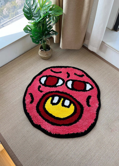 B0C4X34P2K LAKEA Cherry Bomb Rug Pink Handmade Tufted Carpet Room Decor