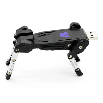 USB Flash Drive 64GB 128GB, High Speed Memory Stick, Creative Transformers Design, USB 2.0 Interface, Black Yellow White Plastic, Ideal for Business Gifts and Data Storage