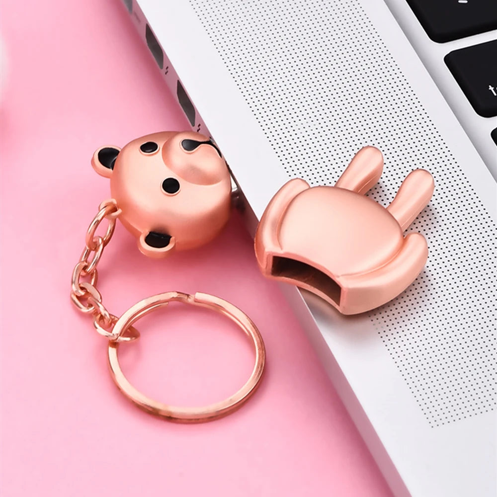 2tb new cartoon crystal bear flash card usb flash drive 1tb 512g 256g 2000g cute pen drive  thumb memory stick storage disk gift